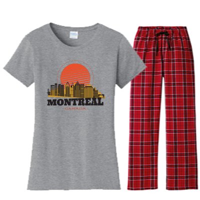 Montreal Canada Skyline Women's Flannel Pajama Set