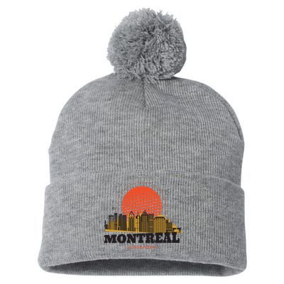 Montreal Canada Skyline Pom Pom 12in Knit Beanie