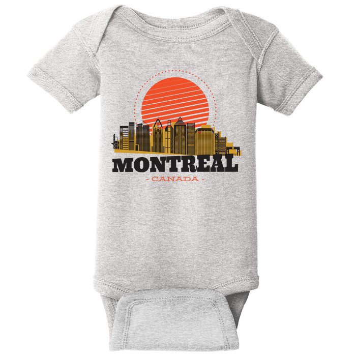 Montreal Canada Skyline Baby Bodysuit