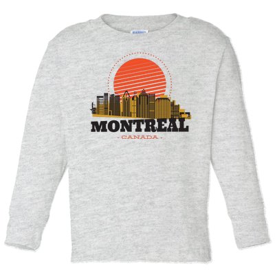 Montreal Canada Skyline Toddler Long Sleeve Shirt