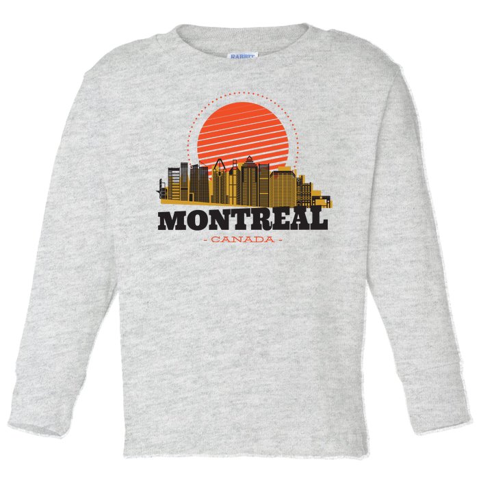 Montreal Canada Skyline Toddler Long Sleeve Shirt