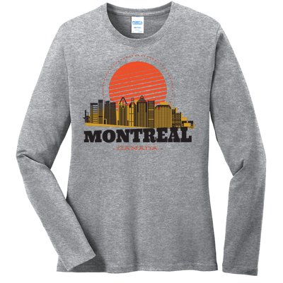 Montreal Canada Skyline Ladies Long Sleeve Shirt