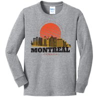 Montreal Canada Skyline Kids Long Sleeve Shirt