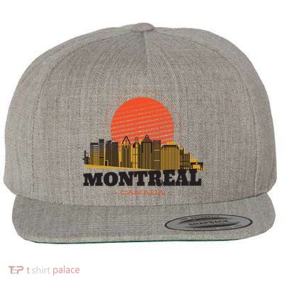 Montreal Canada Skyline Wool Snapback Cap