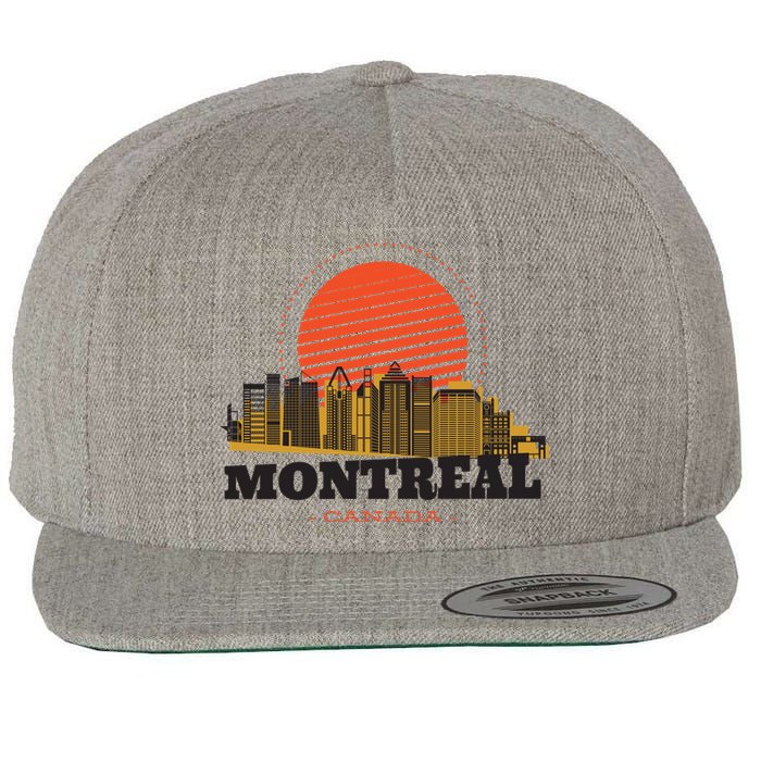 Montreal Canada Skyline Wool Snapback Cap