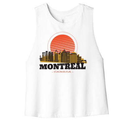 Montreal Canada Skyline Women's Racerback Cropped Tank