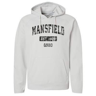 Mansfield Ohio Oh Vintage Sports Design Performance Fleece Hoodie