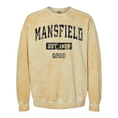 Mansfield Ohio Oh Vintage Sports Design Colorblast Crewneck Sweatshirt