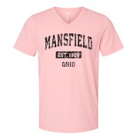 Mansfield Ohio Oh Vintage Sports Design V-Neck T-Shirt