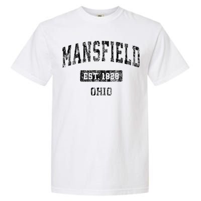 Mansfield Ohio Oh Vintage Sports Design Garment-Dyed Heavyweight T-Shirt