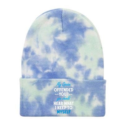 My Opinion Offended You Adult Humor Novelty Tie Dye 12in Knit Beanie