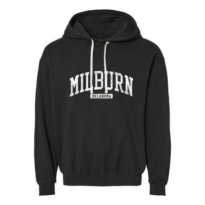 Milburn Oklahoma Ok Js03 College Univesity Style Garment-Dyed Fleece Hoodie