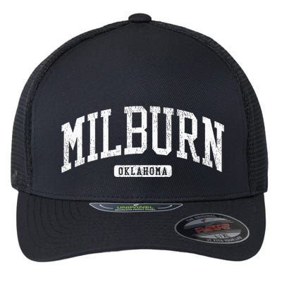 Milburn Oklahoma Ok Js03 College Univesity Style Flexfit Unipanel Trucker Cap