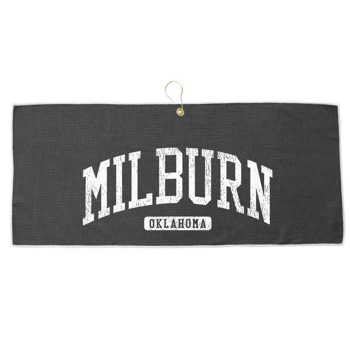 Milburn Oklahoma Ok Js03 College Univesity Style Large Microfiber Waffle Golf Towel