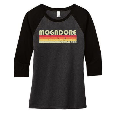 Mogadore Oh Ohio Funny City Home Roots Gift Women's Tri-Blend 3/4-Sleeve Raglan Shirt