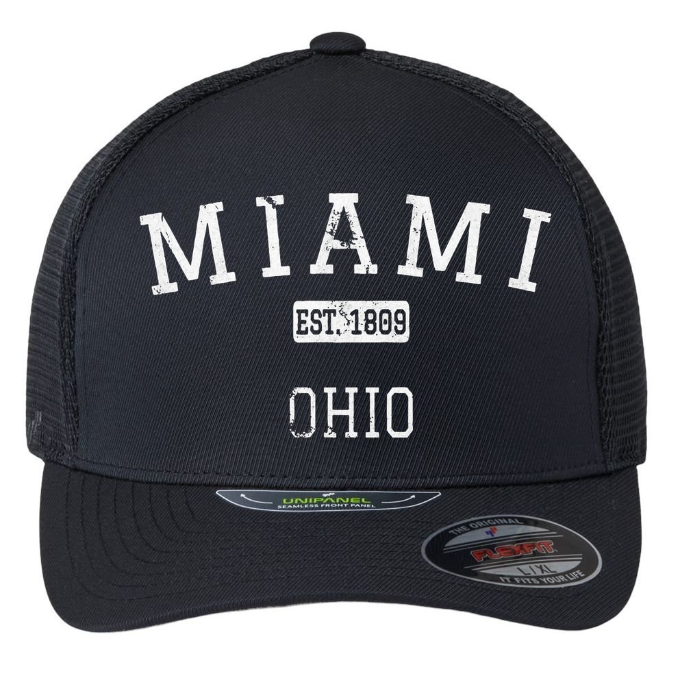 Miami Ohio Oh Vintage Flexfit Unipanel Trucker Cap