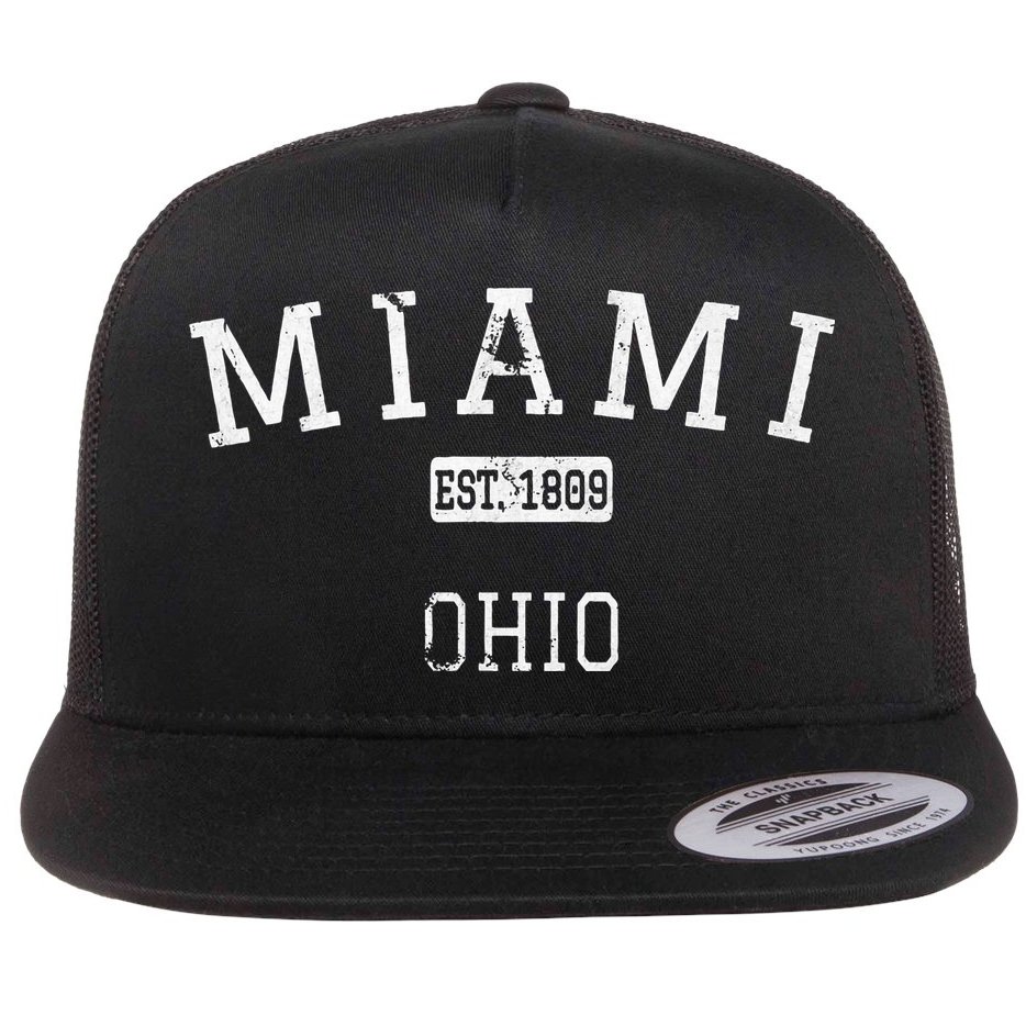 Miami Ohio Oh Vintage Flat Bill Trucker Hat