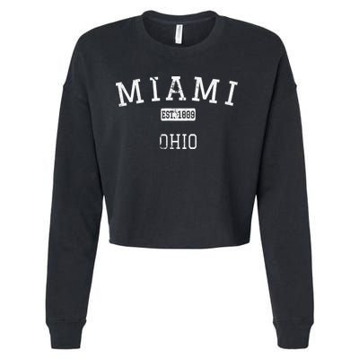 Miami Ohio Oh Vintage Cropped Pullover Crew