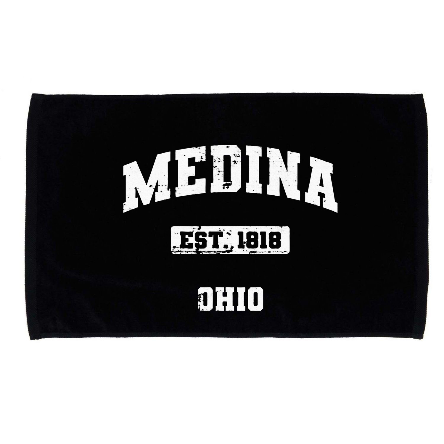 Medina Ohio Oh Vintage State Athletic Style Microfiber Hand Towel