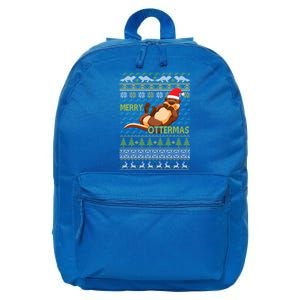 Merry Ottermas Otter Animal Lover Christmas Pajamas Gift Cool Gift 16 in Basic Backpack