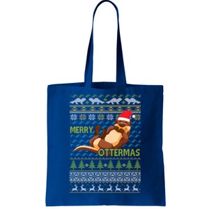 Merry Ottermas Otter Animal Lover Christmas Pajamas Gift Cool Gift Tote Bag