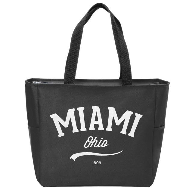 Miami Ohio Oh Vintage Retro Athletic Sports Style Zip Tote Bag