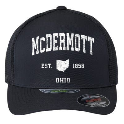 Mcdermott Ohio Oh Vintage Athletic Black Sports Flexfit Unipanel Trucker Cap