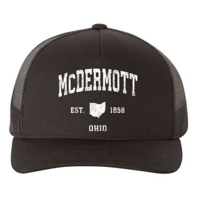 Mcdermott Ohio Oh Vintage Athletic Black Sports Yupoong Adult 5-Panel Trucker Hat