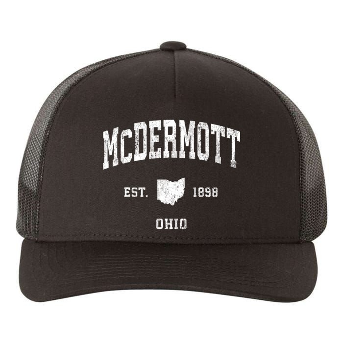 Mcdermott Ohio Oh Vintage Athletic Black Sports Yupoong Adult 5-Panel Trucker Hat