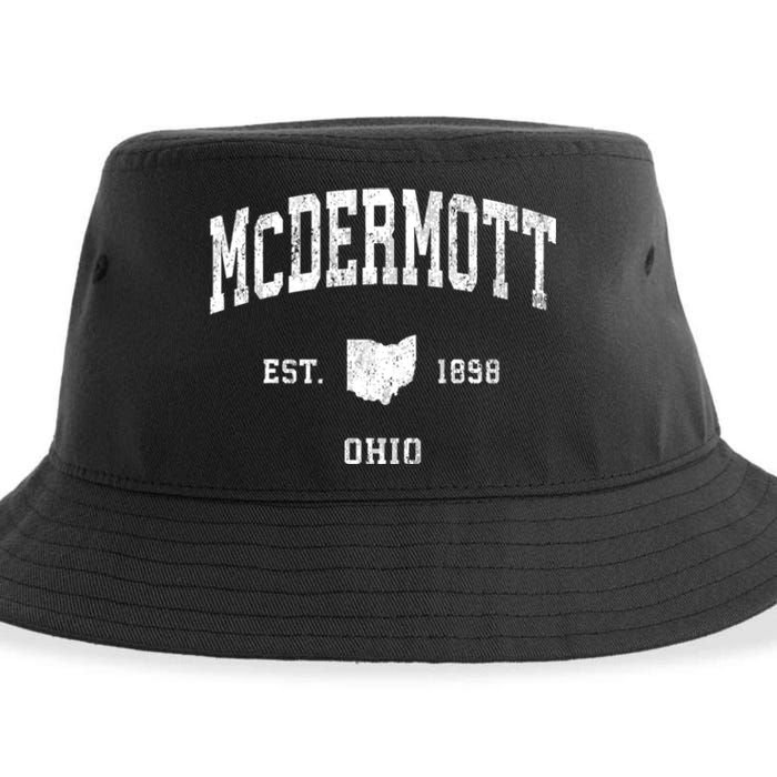 Mcdermott Ohio Oh Vintage Athletic Black Sports Sustainable Bucket Hat