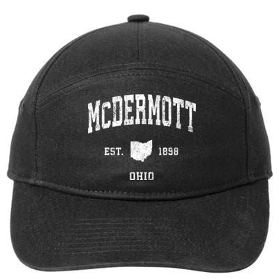 Mcdermott Ohio Oh Vintage Athletic Black Sports 7-Panel Snapback Hat