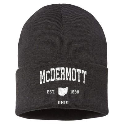 Mcdermott Ohio Oh Vintage Athletic Black Sports Sustainable Knit Beanie