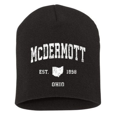 Mcdermott Ohio Oh Vintage Athletic Black Sports Short Acrylic Beanie