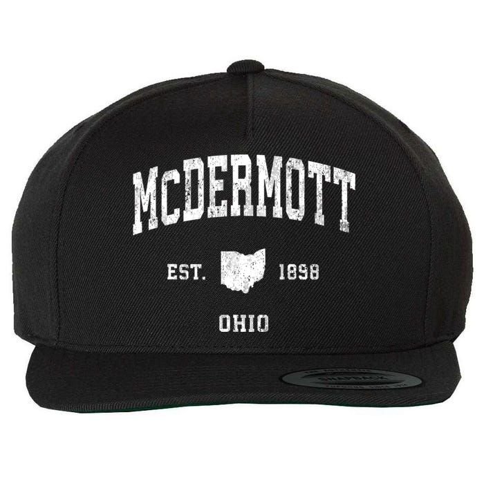 Mcdermott Ohio Oh Vintage Athletic Black Sports Wool Snapback Cap