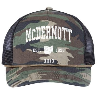 Mcdermott Ohio Oh Vintage Athletic Black Sports Retro Rope Trucker Hat Cap