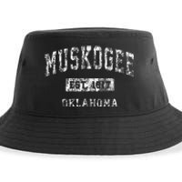 Muskogee Oklahoma Ok Vintage Established Sports Sustainable Bucket Hat