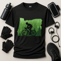 Map Of Oregon Mountain Bike Rider Mtb Biking Mountain Biker Cooling Performance Crew T-Shirt