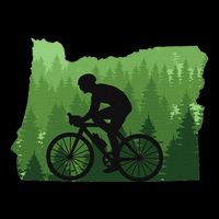 Map Of Oregon Mountain Bike Rider Mtb Biking Mountain Biker Cooling Performance Crew T-Shirt