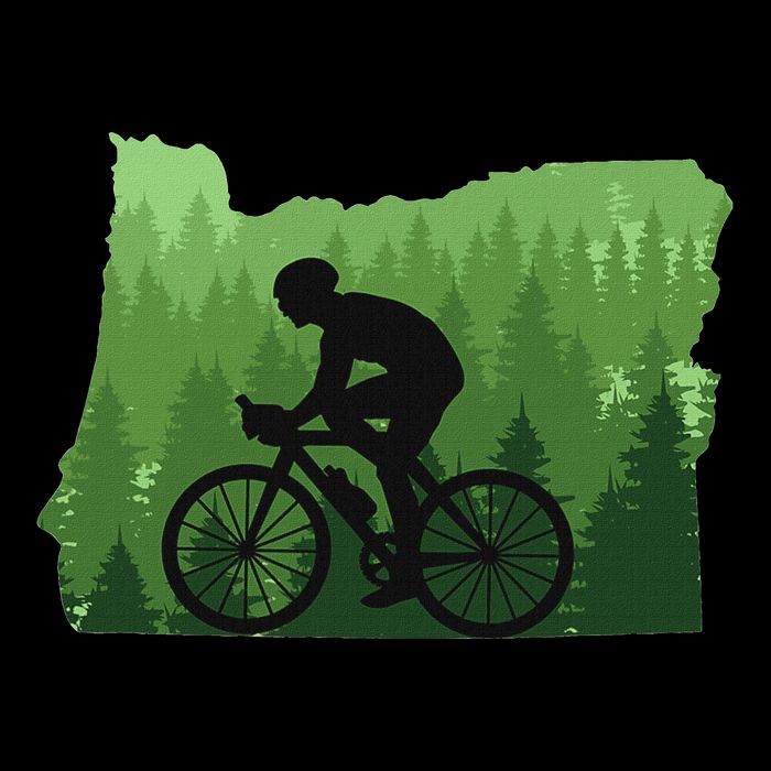 Map Of Oregon Mountain Bike Rider Mtb Biking Mountain Biker Cooling Performance Crew T-Shirt