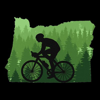 Map Of Oregon Mountain Bike Rider Mtb Biking Mountain Biker T-Shirt