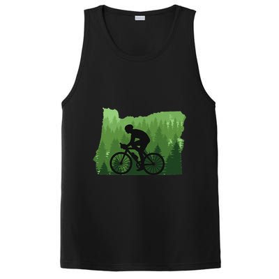 Map Of Oregon Mountain Bike Rider Mtb Biking Mountain Biker PosiCharge Competitor Tank