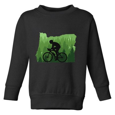 Map Of Oregon Mountain Bike Rider Mtb Biking Mountain Biker Toddler Sweatshirt