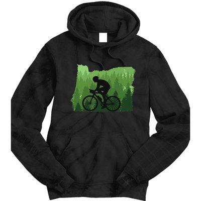 Map Of Oregon Mountain Bike Rider Mtb Biking Mountain Biker Tie Dye Hoodie