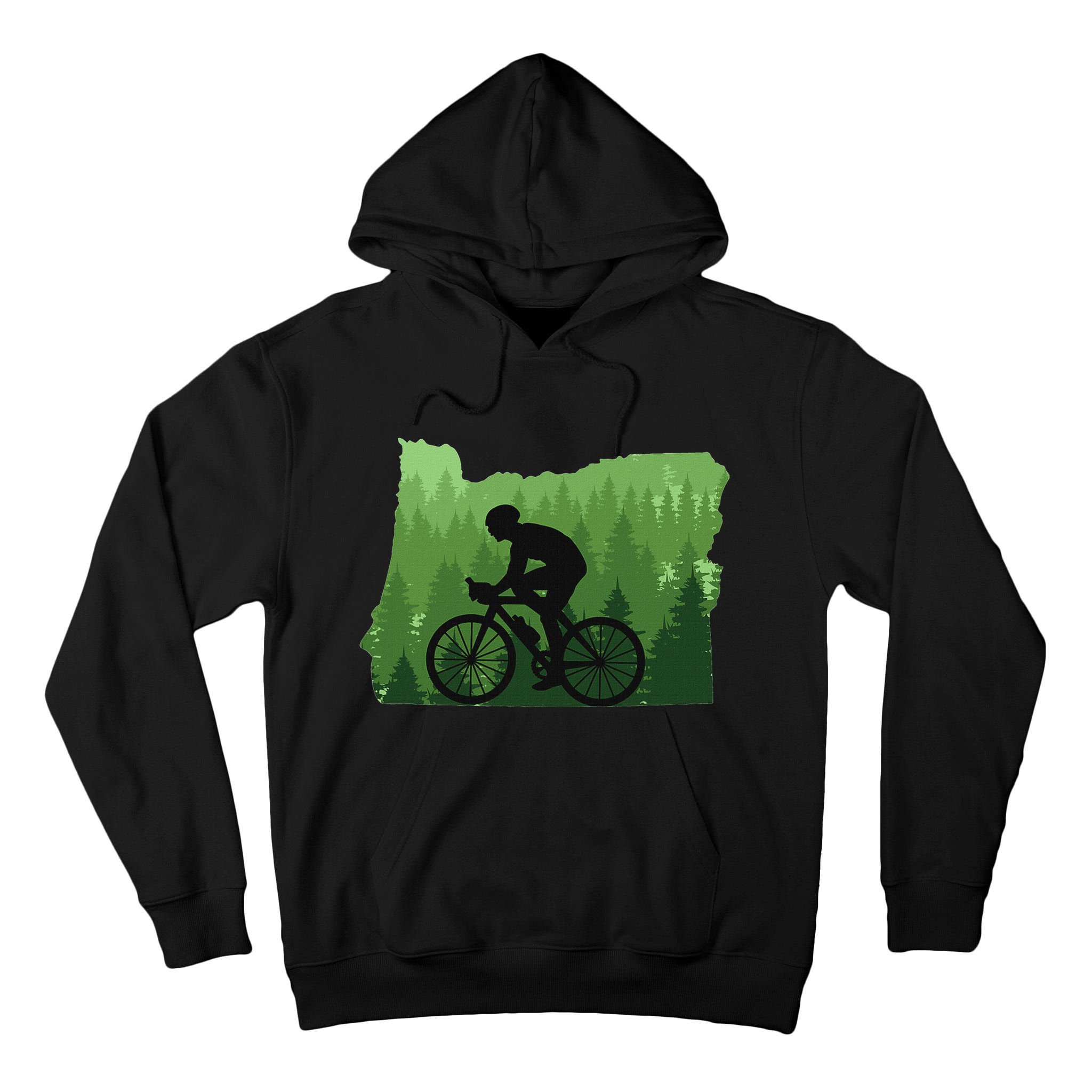 Map Of Oregon Mountain Bike Rider Mtb Biking Mountain Biker Tall Hoodie