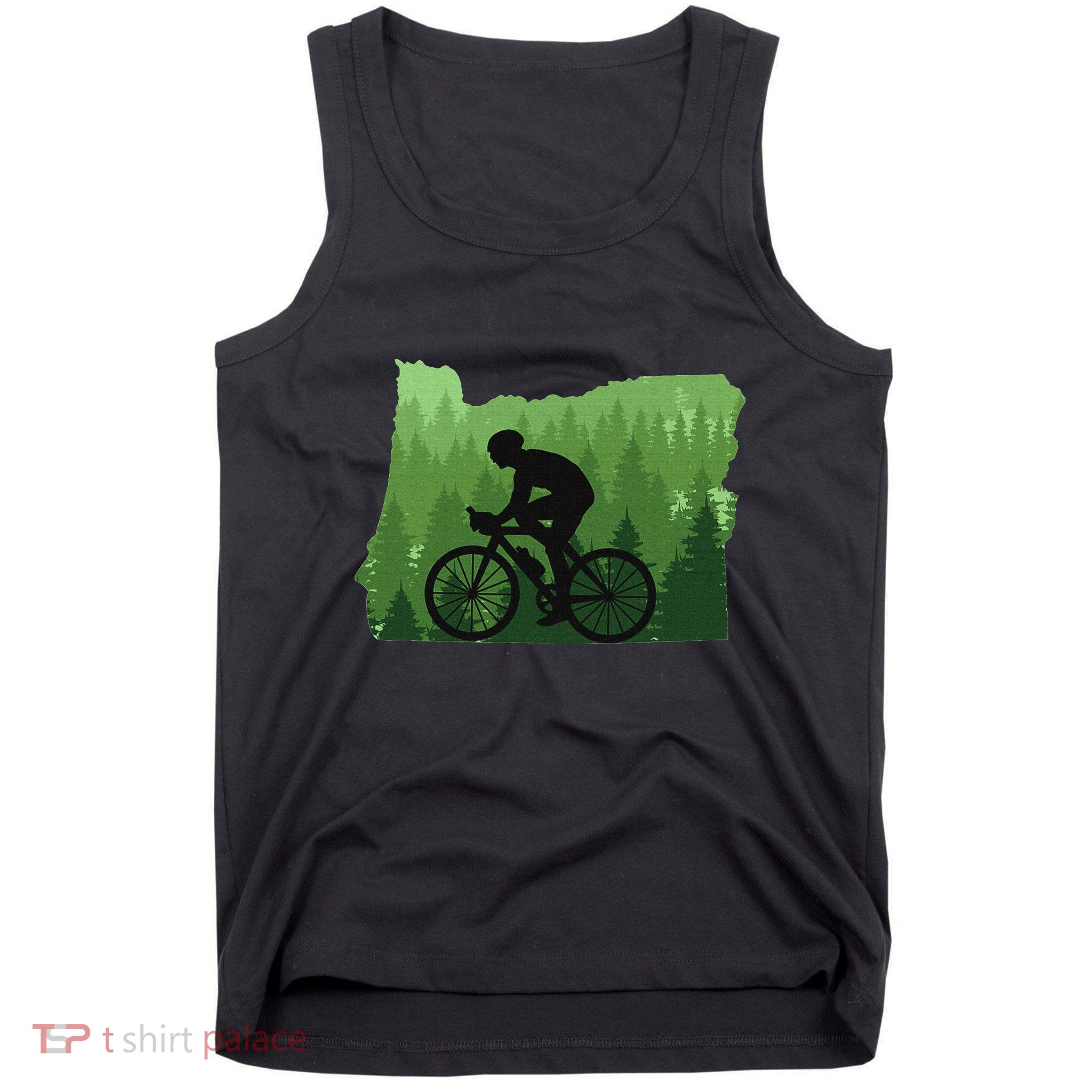 Map Of Oregon Mountain Bike Rider Mtb Biking Mountain Biker Tank Top