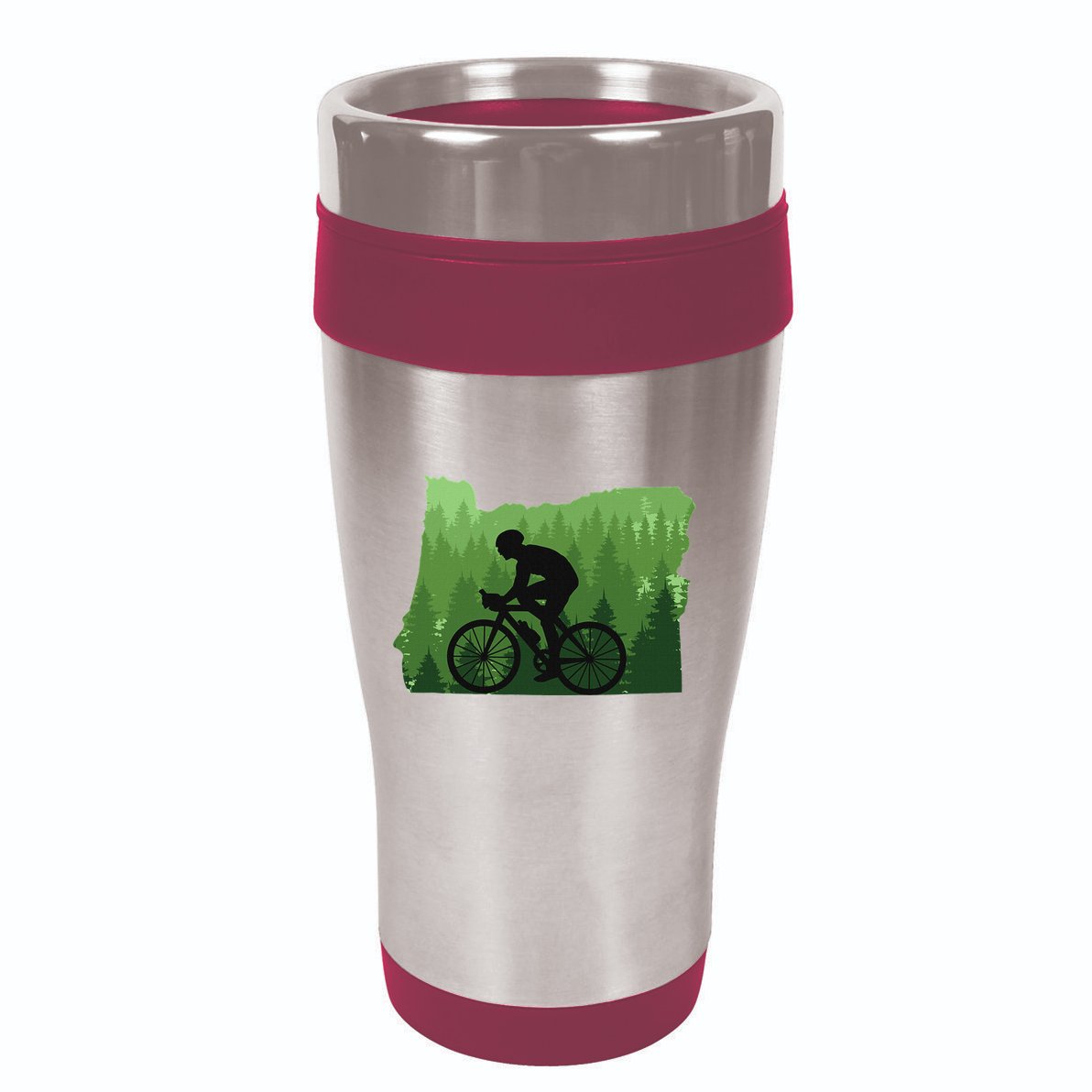 Map Of Oregon Mountain Bike Rider Mtb Biking Mountain Biker 16oz Travel Tumbler