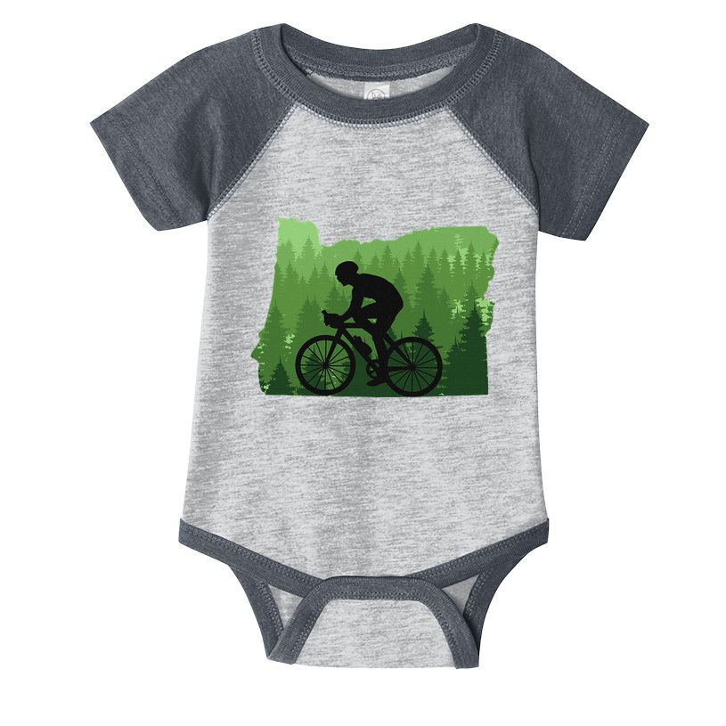 Map Of Oregon Mountain Bike Rider Mtb Biking Mountain Biker Infant Baby Jersey Bodysuit