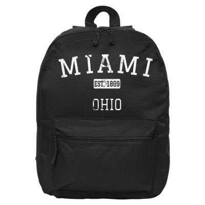Miami Ohio OH Vintage 16 in Basic Backpack