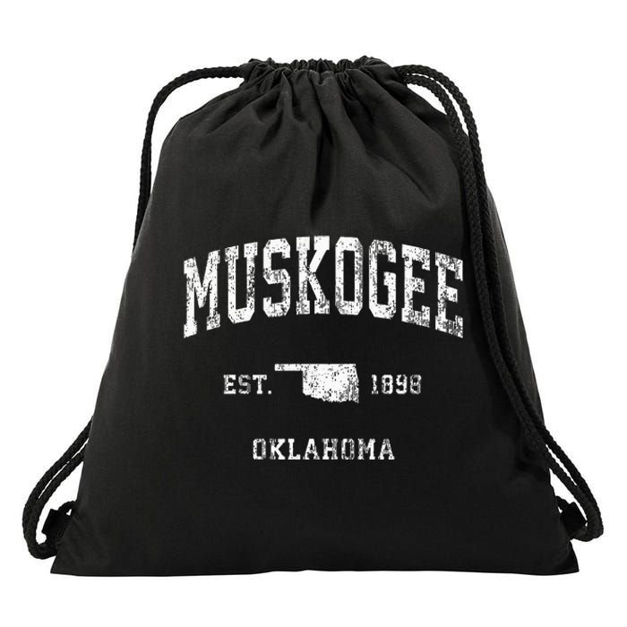 Muskogee Oklahoma OK Vintage Athletic Sports Drawstring Bag