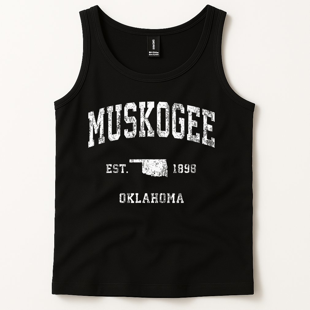Muskogee Oklahoma OK Vintage Athletic Sports Tank Top